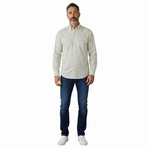 Brooks Brothers Makers Mens Tattersall Check Button Down Shirt Yellow Blue XL